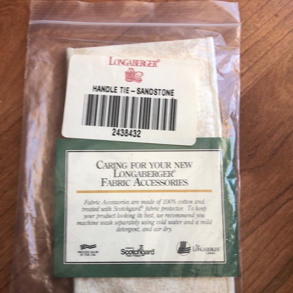 NIP Longaberger handle tie Sandstone